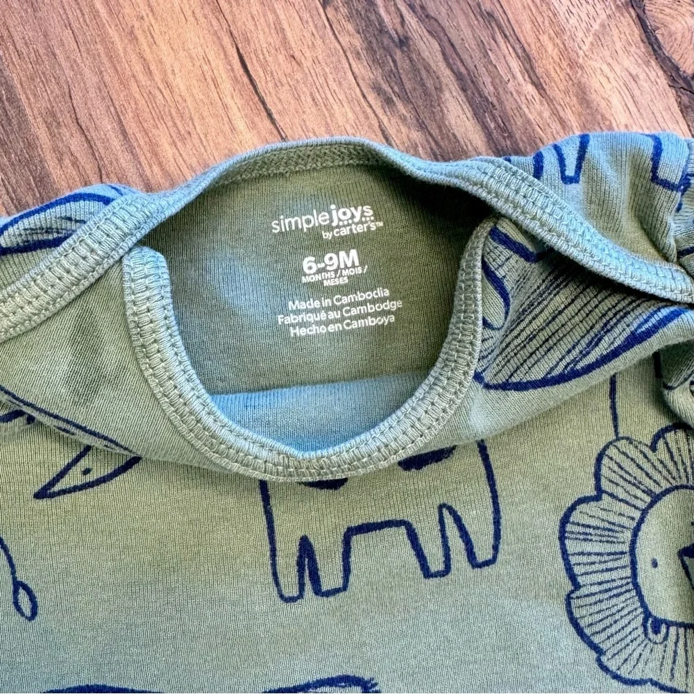 Carter's Green and White Bodysuits